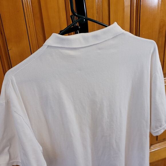 Vintage The Sporting Tennis Polo Shirt White Embroidered Crest Made in USA SZ L - Picture 9 of 11